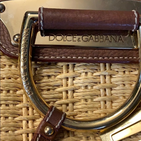 DOLCE & GABBANA D Ring Leather and Raffia Bag - Picture 3 of 10